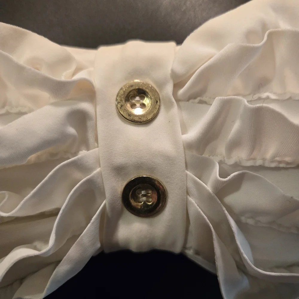 Xhilaration white ruffled bikini top szL - Picture 3 of 6